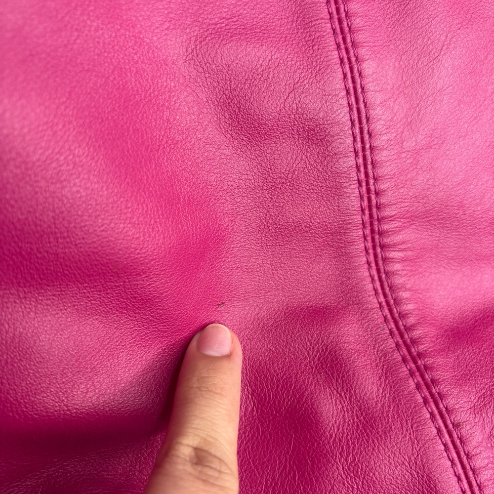 Coach Purse Crossbody F15064 Magenta Pink Leather Slouchy Zipper Bag - Picture 7 of 14